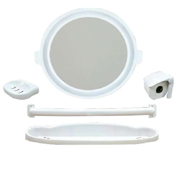 กระจก แบบทรงกลม 3 ชิ้น สีขาว Home Choice-1