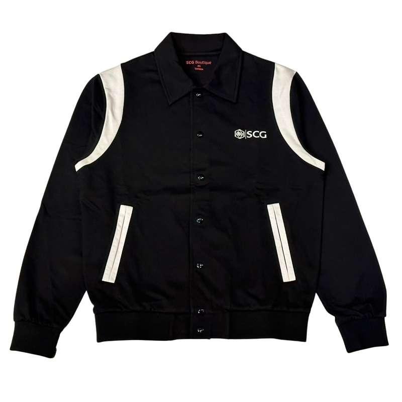 แจ็คเก็ต Bomber ปกเชิ้ตกระดุม ดำ 48 XL-1