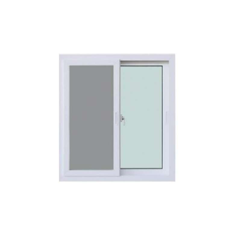 หน้าต่าง UPVC บานเลื่อนคู่ มีมุ้ง 100x100x6 ซม. สีขาว SCG HOME-1
