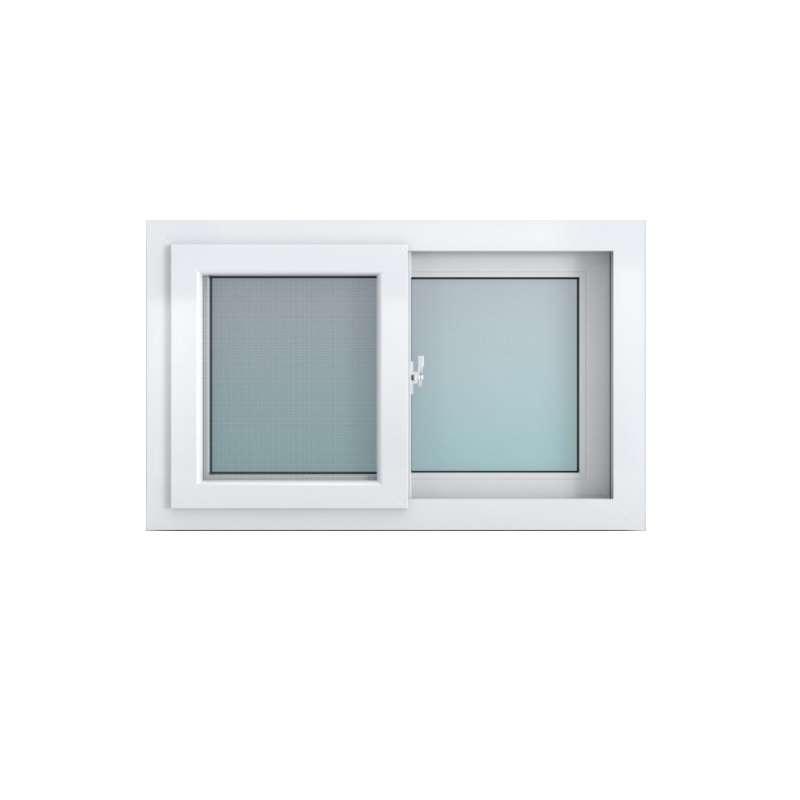 หน้าต่าง UPVC บานเลื่อนคู่ มีมุ้ง 80x50x6 ซม. สีขาว SCG HOME-1