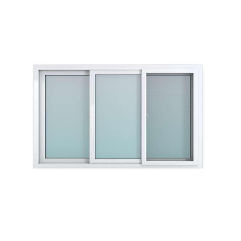 หน้าต่าง UPVC บานเลื่อน3ช่องมีมุ้ง 180x110x9 ซม. สีขาว SCG HOME-1