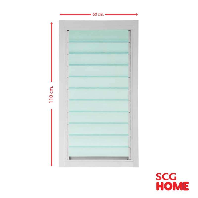 หน้าต่าง Aluminium บานเกล็ดโยก  60x110 ซม. สีขาว SCG HOME-1