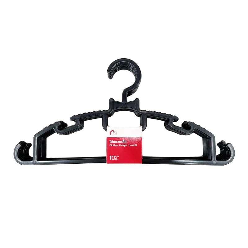 ไม้แขวนเสื้อ 4181 แพค 10 สีดำ-1