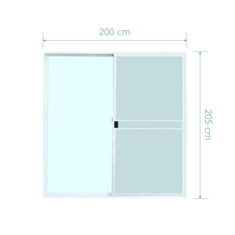ประตูอะลูมิเนียม บานเลื่อน (S-S) พร้อมมุ้ง SCG HOME สีขาว 200x205 ซม.-1