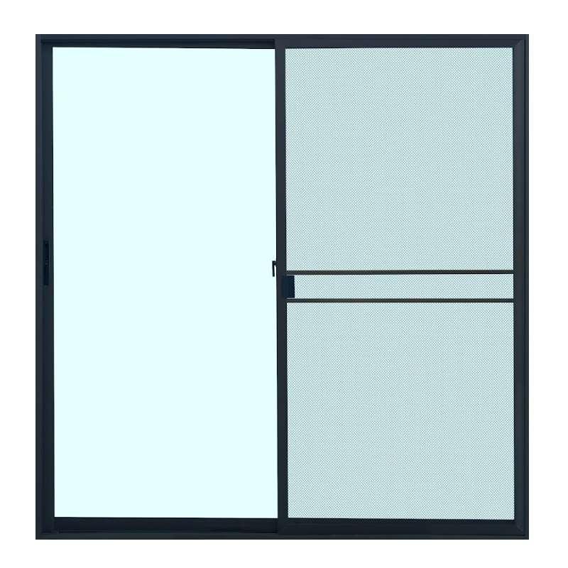 ประตูอะลูมิเนียม บานเลื่อน (S-S) พร้อมมุ้ง SCG HOME สีดำ 200x205 ซม.-1