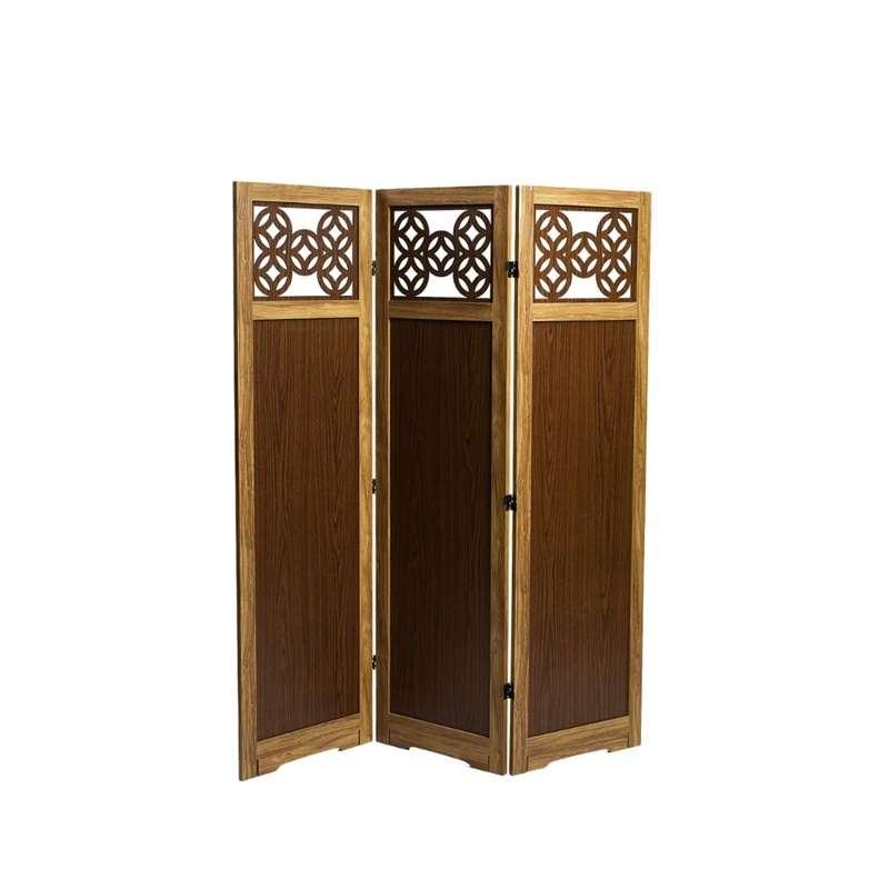 ฉากกั้นฉลุ FASTTECT ลายเหรียญเสริมฮวงจุ้ย 9 เหรียญ 3 บาน-1