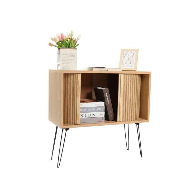 ตู้เก็บของ FASTTECT หน้าบานเลื่อน วินเทจแบบมินิมอล สีเมเปิ้ล-1