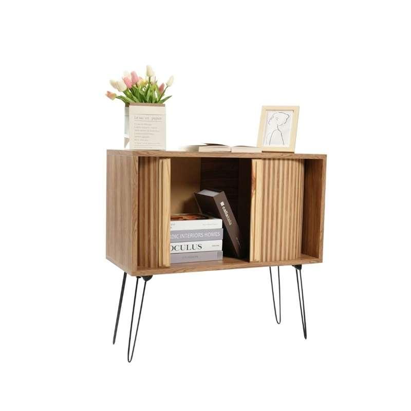 ตู้เก็บของ FASTTECT หน้าบานเลื่อน วินเทจแบบมินิมอล สีลาเต้-1