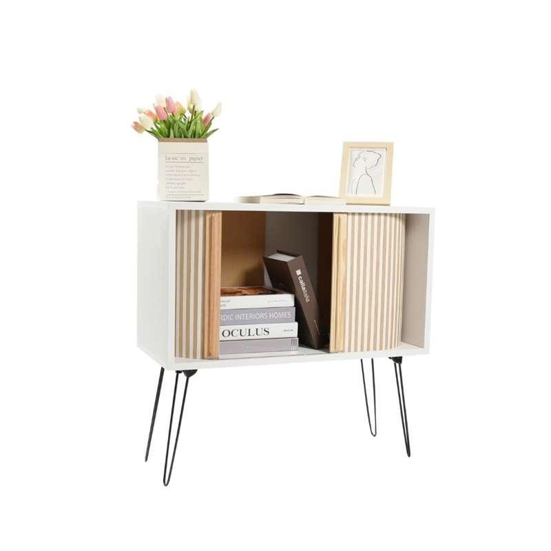 ตู้เก็บของ FASTTECT หน้าบานเลื่อน วินเทจแบบมินิมอล สีขาว-1