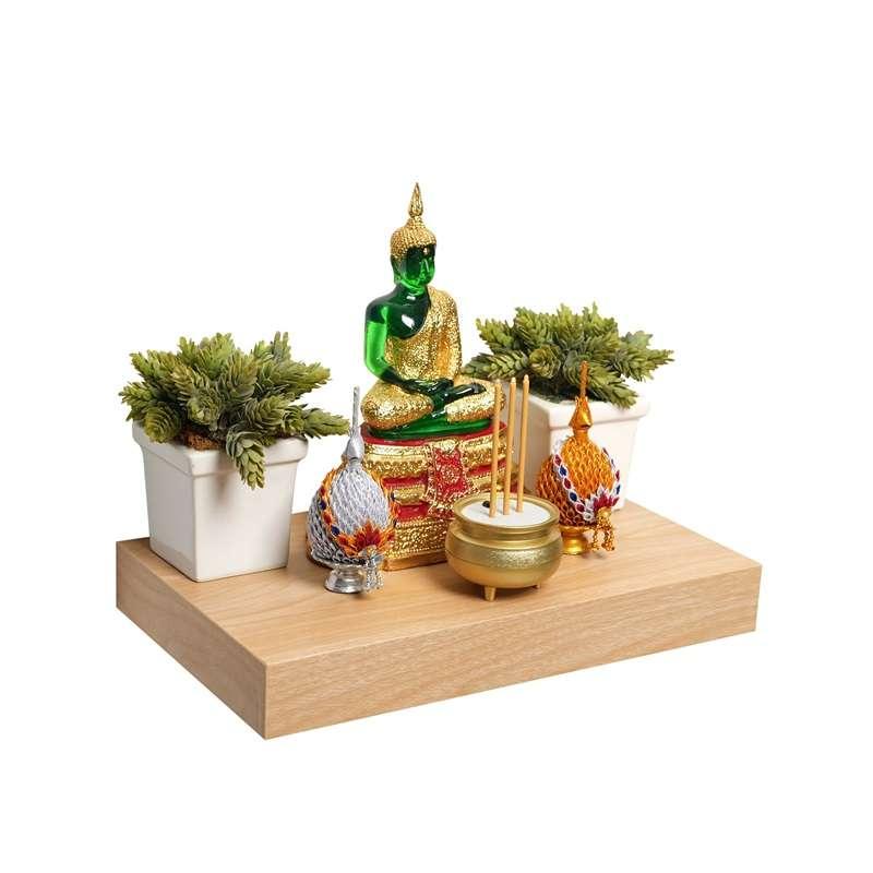 FASTTECT หิ้งพระติดผนัง มินิมอล กว้าง 24 x ยาว 40 ซม. สีเมเปิ้ล-1