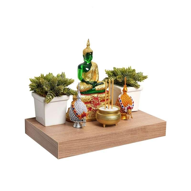 FASTTECT หิ้งพระติดผนัง มินิมอล กว้าง 24 x ยาว 40 ซม.สีไวท์โอ๊ค-1