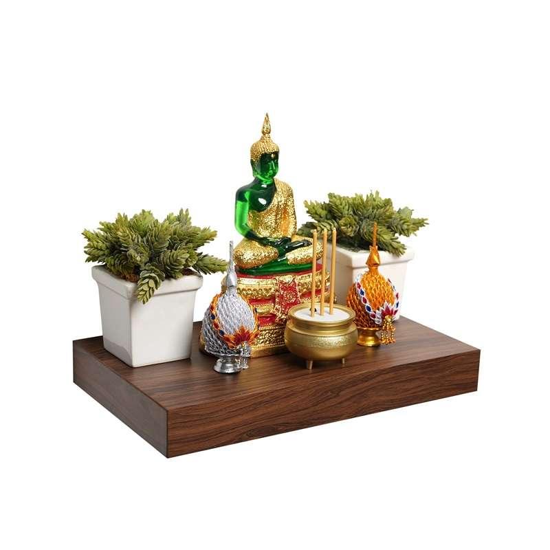 FASTTECT หิ้งพระติดผนัง มินิมอล กว้าง 24 x ยาว 40 ซม.สีโอ๊ค-1