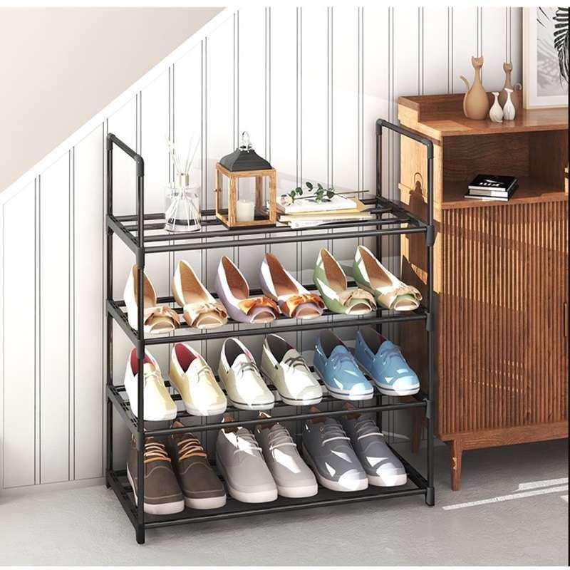 ชั้นวางรองเท้า 4 ชั้น ขนาด 60x28.5x73CM. BLACK HOMECHOICE-1