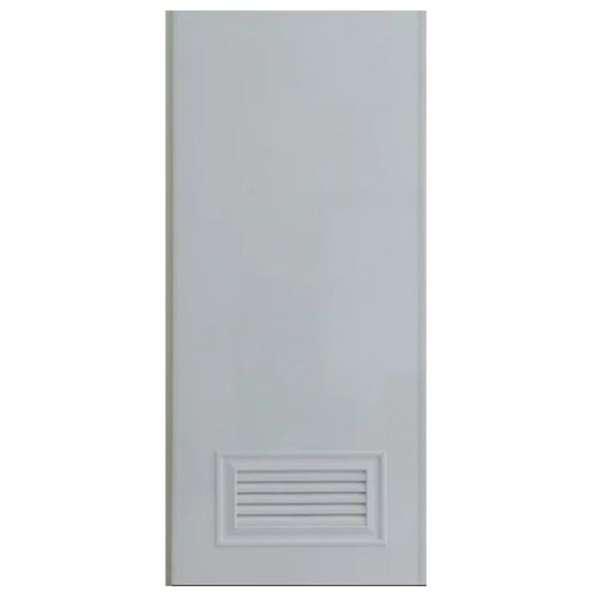 ประตู PVC UNIX รุ่น Super บานเรียบ+เกล็ด (L2) สีเทา 70x200 ซม. (เจาะลูกบิด)-1