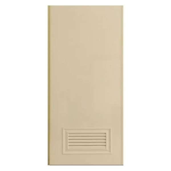 ประตู PVC UNIX รุ่น Super บานเรียบ+เกล็ด (L2) สีครีม 70x200 ซม. (ไม่เจาะลูกบิด)-1