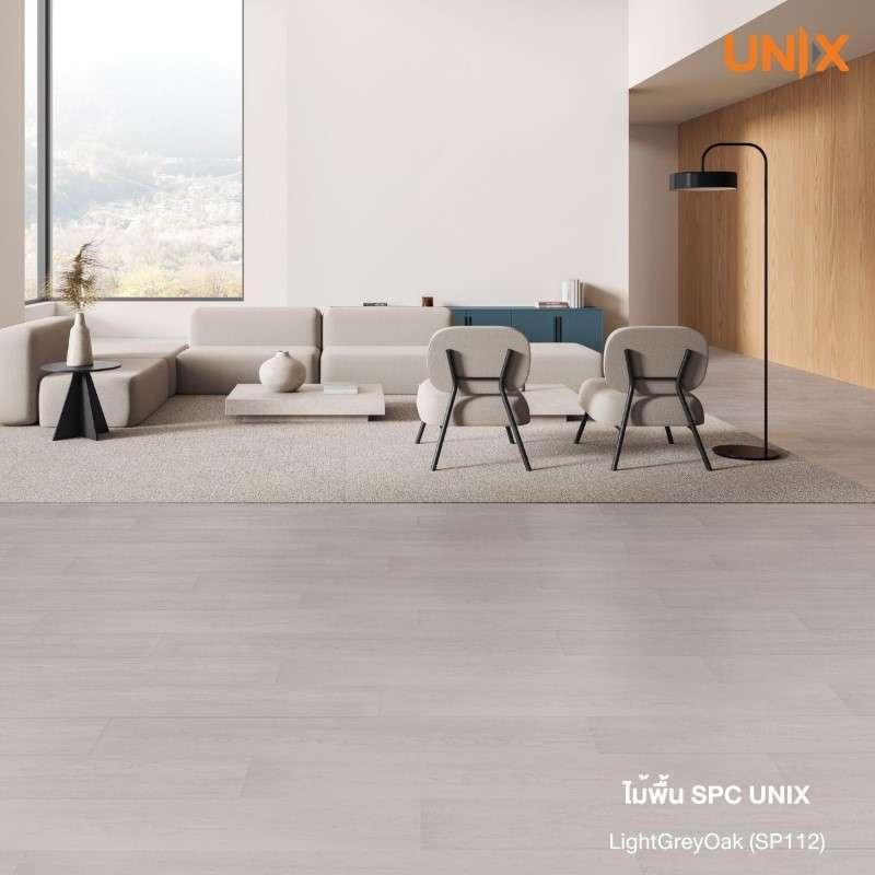 ไม้พื้น SPC UNIX 4 mm LightGreyOak SP112-1