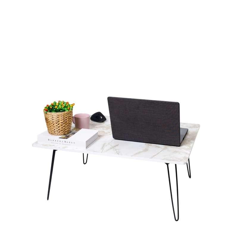 FASTTECT โต๊ะญี่ปุ่นพรีเมี่ยม รุ่นขาเหล็กล็อค ขนาด 60 x 80 ซม. สีหินอ่อนครีม-1