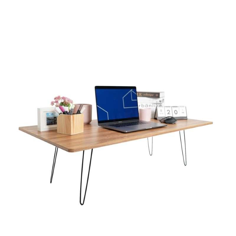 FASTTECT โต๊ะญี่ปุ่นพรีเมี่ยมใหญ่พิเศษ รุ่นขาเหล็กล็อค ขนาด 60x120 ซม. สีลาเต้-1