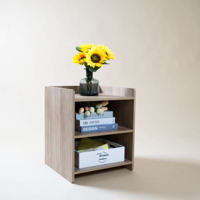 FASTTECT ตู้เก็บของ ไร้หน้าบาน สีไวท์โอ๊ค Size M-1