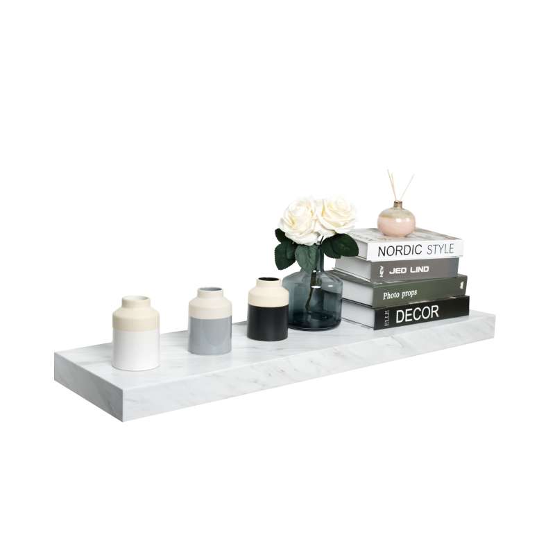 FASTTECT ชั้นวางของติดผนัง กว้าง 24 ยาว 90 ซม. สีหินอ่อนขาว-1