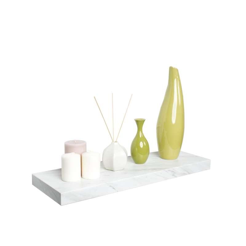 FASTTECT ชั้นวางของติดผนัง ขอบบาง กว้าง 20 x ยาว 60 ซม. สีหินอ่อนขาว-1