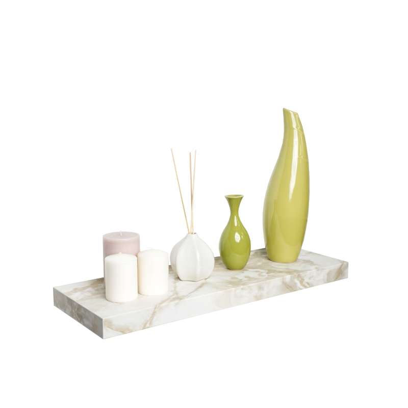 FASTTECT ชั้นวางของติดผนัง ขอบบาง กว้าง 20 x ยาว 60 ซม. สีหินอ่อนครีม-1