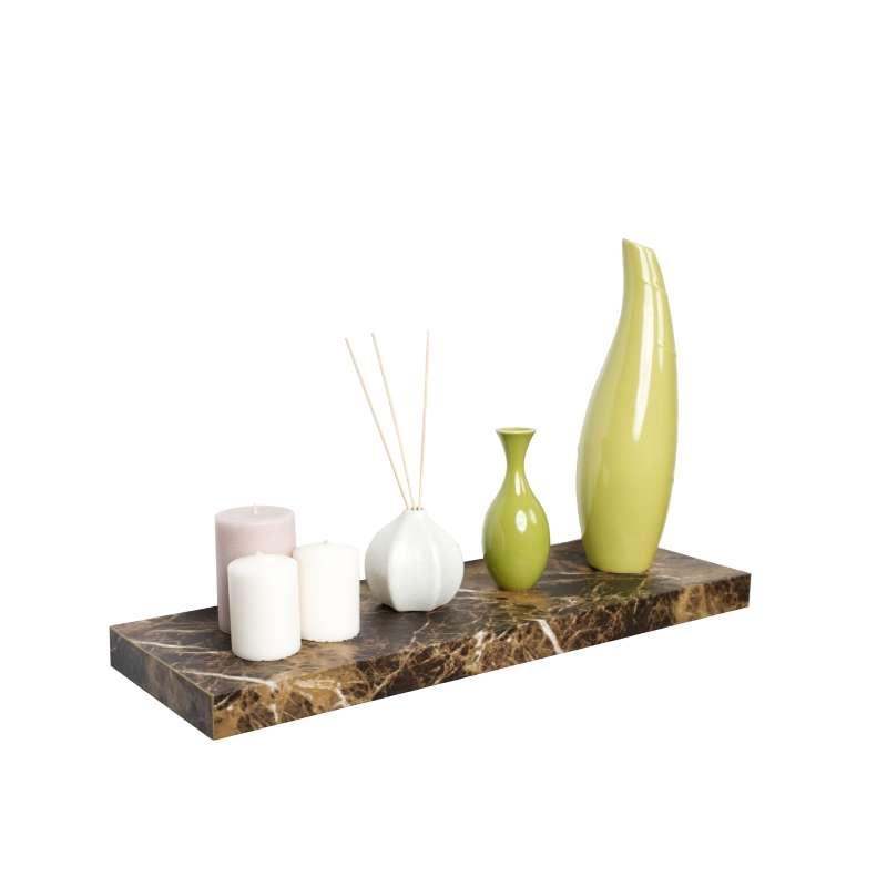 FASTTECT ชั้นวางของติดผนัง ขอบบาง กว้าง 20 x ยาว 60 ซม. สีหินอ่อนน้ำตาล-1