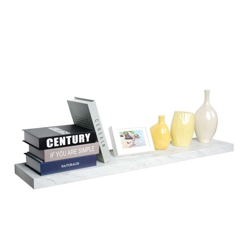 FASTTECT ชั้นวางของติดผนัง ขอบบาง กว้าง 20 x ยาว 100 ซม. สีหินอ่อนขาว-1