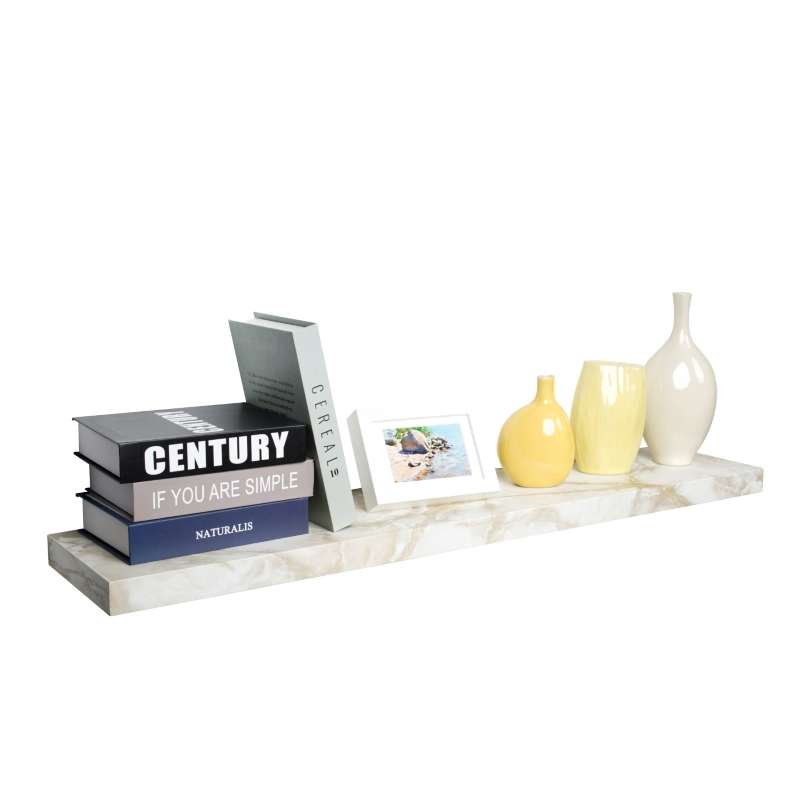 FASTTECT ชั้นวางของติดผนัง ขอบบาง กว้าง 20 x ยาว 100 ซม. สีหินอ่อนครีม-1