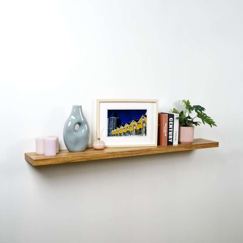 FASTTECT ชั้นวางของติดผนัง ขอบบาง รุ่น "ยาวพิเศษ" กว้าง 20 x ยาว 140 ซม. สีลาเต้-1