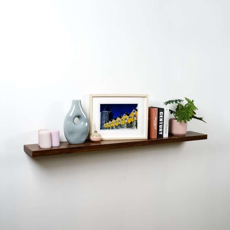 FASTTECT ชั้นวางของติดผนัง ขอบบาง รุ่น "ยาวพิเศษ" กว้าง 20 x ยาว 140 ซม. สีโอ๊ค-1