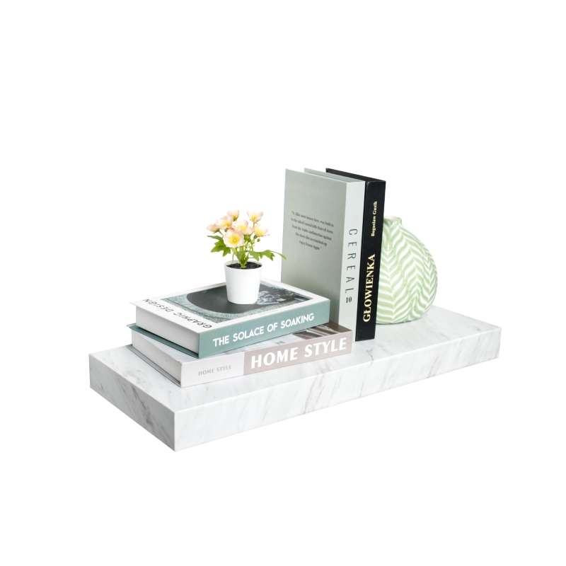 FASTTECT ชั้นวางของติดผนัง มินิมอล กว้าง 24 x ยาว 60 ซม. สีหินอ่อนขาว-1