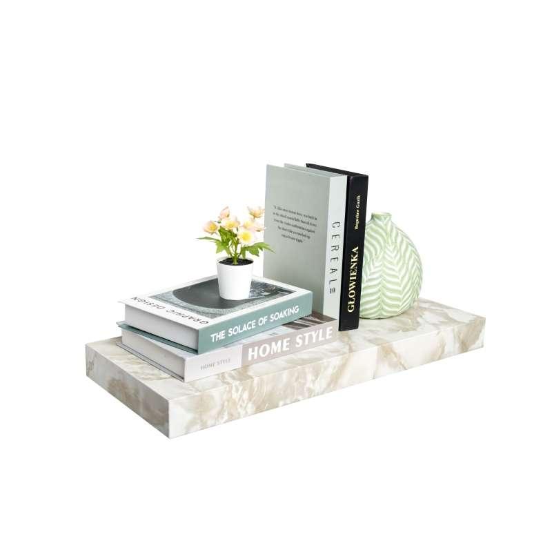 FASTTECT ชั้นวางของติดผนัง มินิมอล กว้าง 24 x ยาว 60 ซม. สีหินอ่อนครีม-1