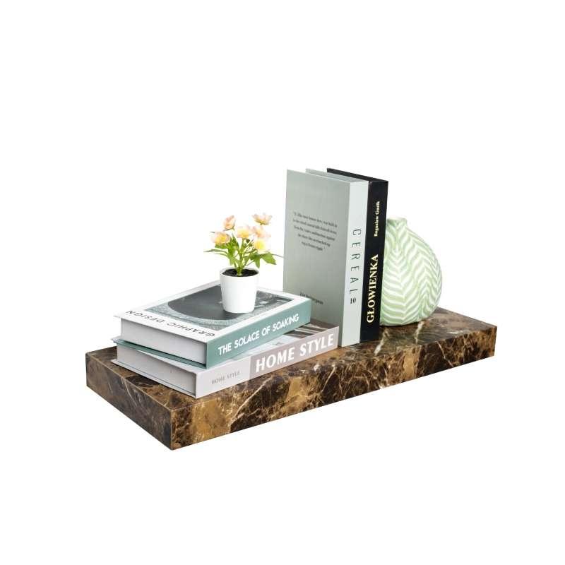 FASTTECT ชั้นวางของติดผนัง มินิมอล กว้าง 24 x ยาว 60 ซม. สีหินอ่อนน้ำตาล-1