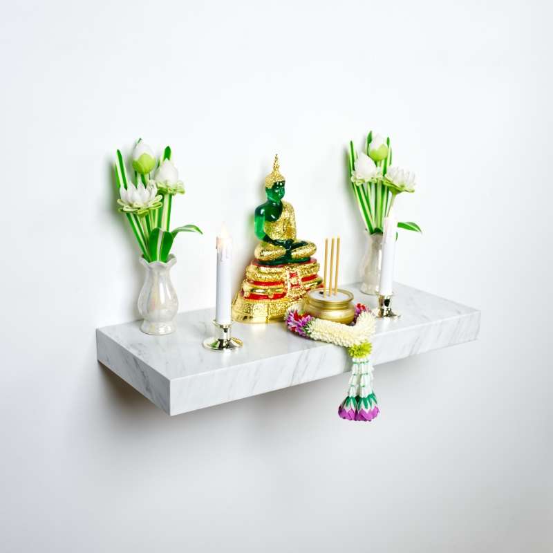 FASTTECT หิ้งพระติดผนัง กว้าง 24 x ยาว 60 ซม. สีหินอ่อนขาว-1