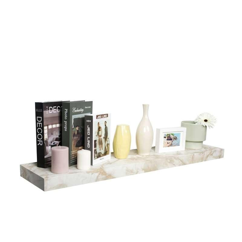 FASTTECT ชั้นวางของติดผนัง กว้าง 24 x ยาว 110 ซม. สีหินอ่อนครีม-1