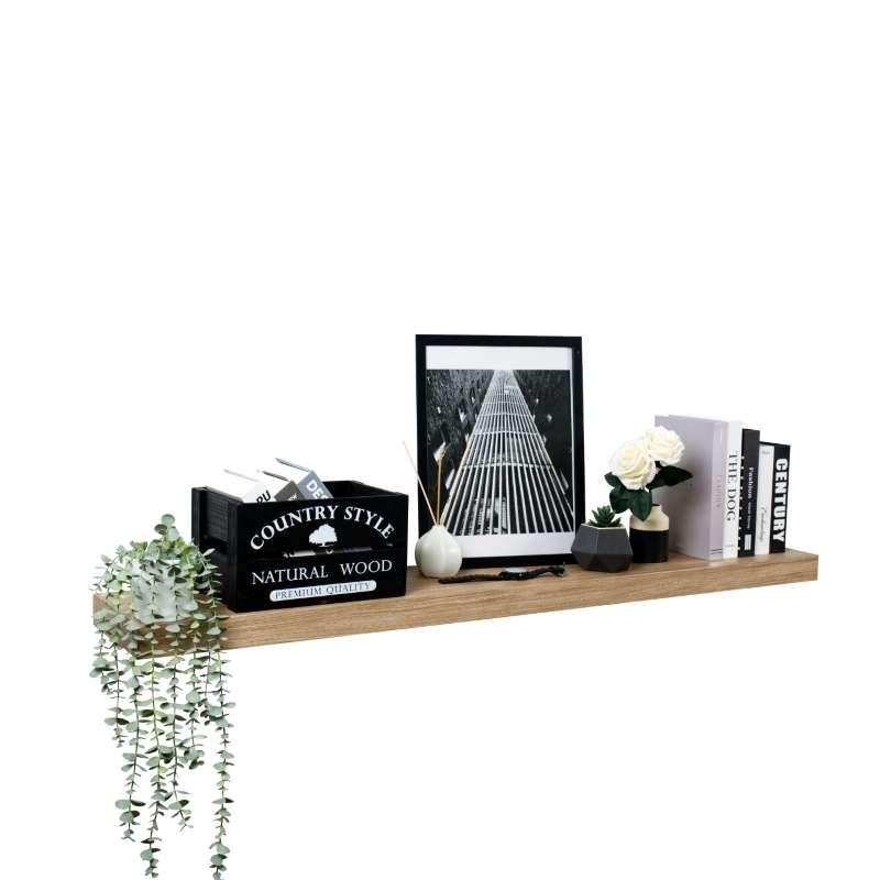 FASTTECT ชั้นวางของติดผนัง รุ่น "ยาวพิเศษ" กว้าง 24 x ยาว 140 ซม. สีไวท์โอ๊ค-1