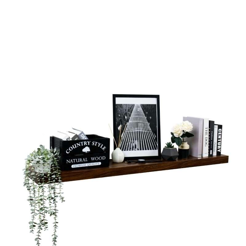 FASTTECT ชั้นวางของติดผนัง รุ่น "ยาวพิเศษ" กว้าง 24 x ยาว 140 ซม. สีโอ๊ค-1