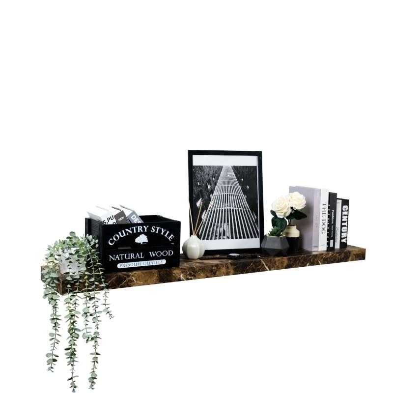 FASTTECT ชั้นวางของติดผนัง รุ่น "ยาวพิเศษ" กว้าง 24 x ยาว 140 ซม. สีหินอ่อนน้ำตาล-1