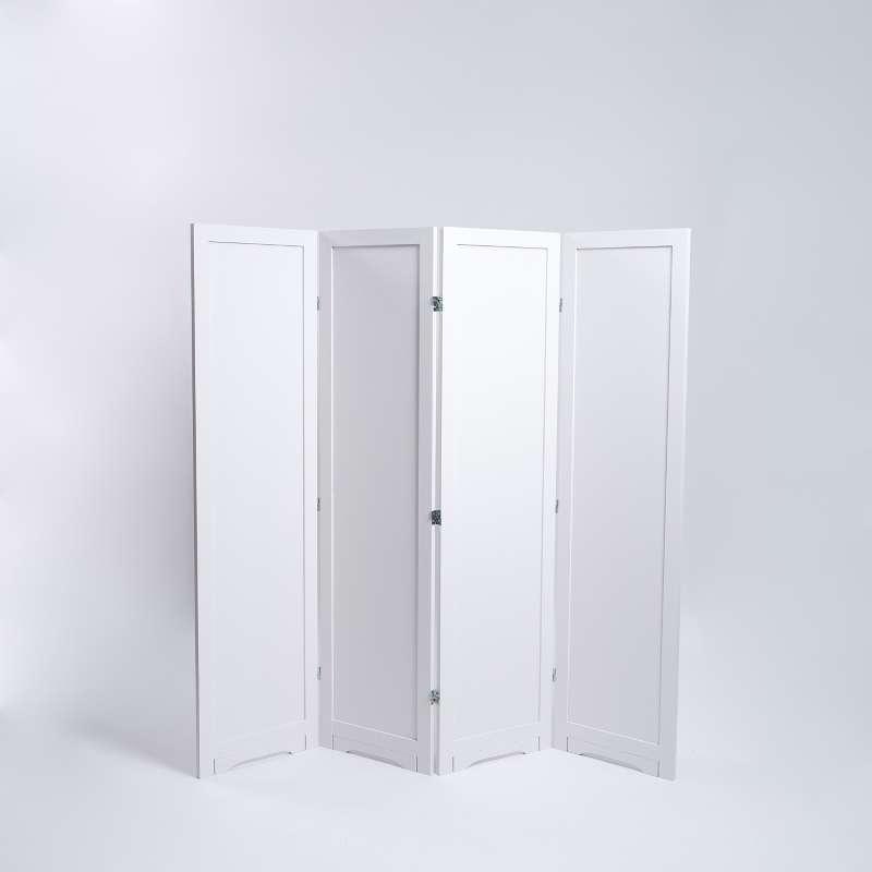 ฉากกั้นห้องเรียบๆ 4 บาน สีขาว-1