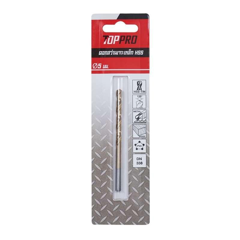 ดอกเจาะเหล็ก HSS 5x86mm TOPPRO (25ชิ้น)-1
