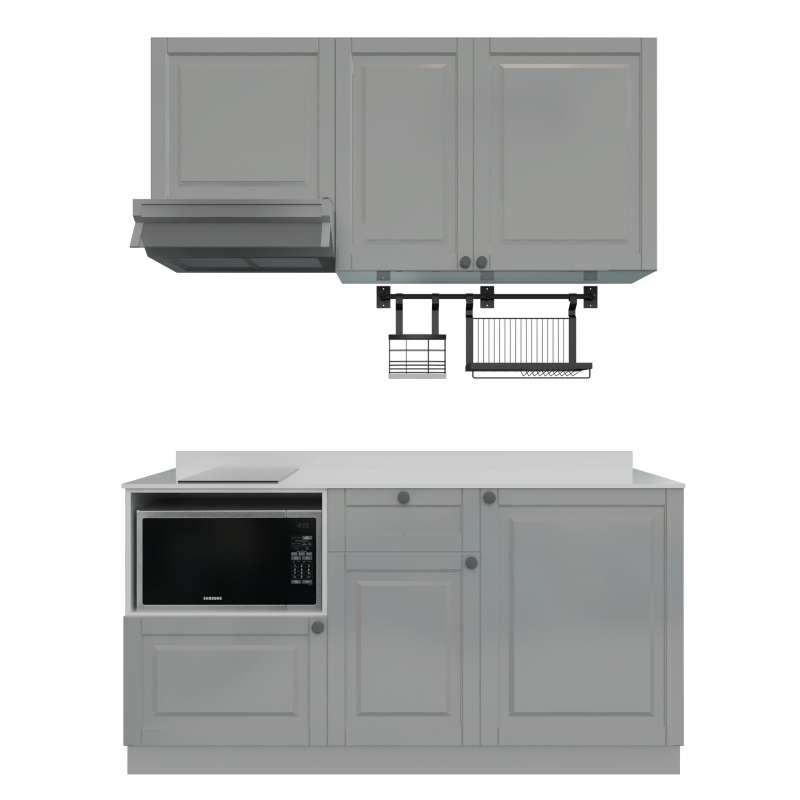 ชุดครัวสำเร็จรูป รุ่น ALICE ยาว 1.66 เมตร ท็อปเรียบด้านขวาไม่เจาะซิงค์-1