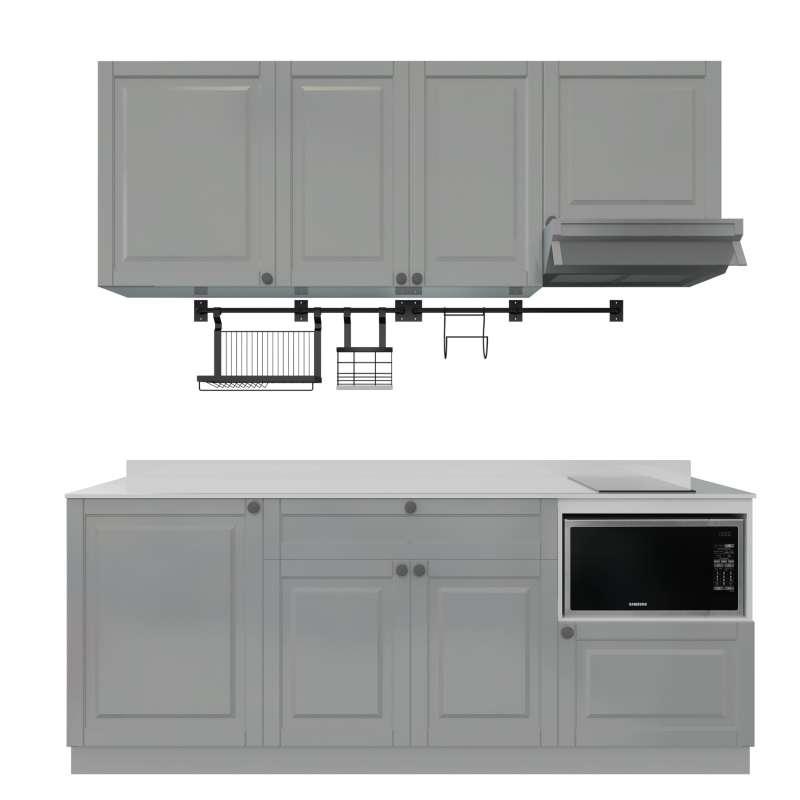 ชุดครัวสำเร็จรูป รุ่น ALICE ยาว 2.11 เมตร ท็อปเรียบด้านซ้ายไม่เจาะซิงค์-1