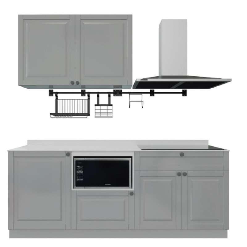 ชุดครัวสำเร็จรูป รุ่น ALICE ยาว 2.11 เมตร ท็อปเรียบด้านซ้ายไม่เจาะซิงค์-1