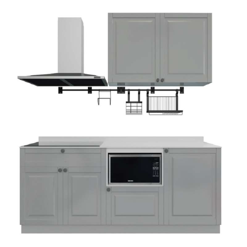 ชุดครัวสำเร็จรูป รุ่น ALICE ยาว 2.11 เมตร ท็อปเรียบด้านขวาไม่เจาะซิงค์-1