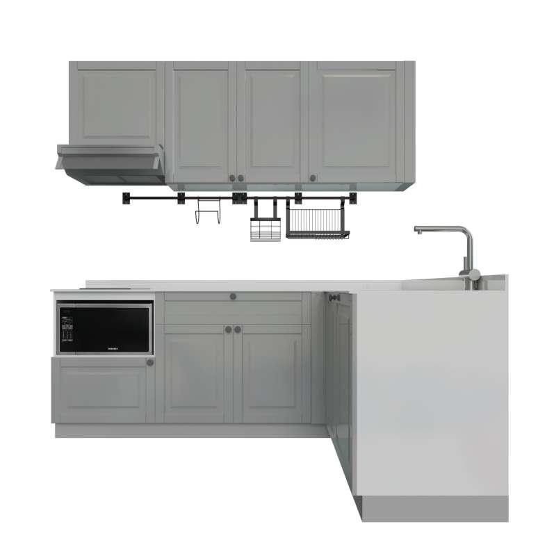 ชุดครัวสำเร็จรูป รุ่น ALICE ยาว 2.2 เมตร วางรูปตัว L ติดตั้งซิงค์ด้านขวา-1