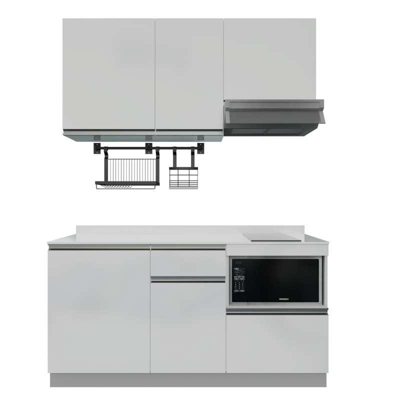 ชุดครัวสำเร็จรูป รุ่น BLANCE ยาว 1.66 เมตร ท็อปเรียบด้านซ้ายไม่เจาะซิงค์-1