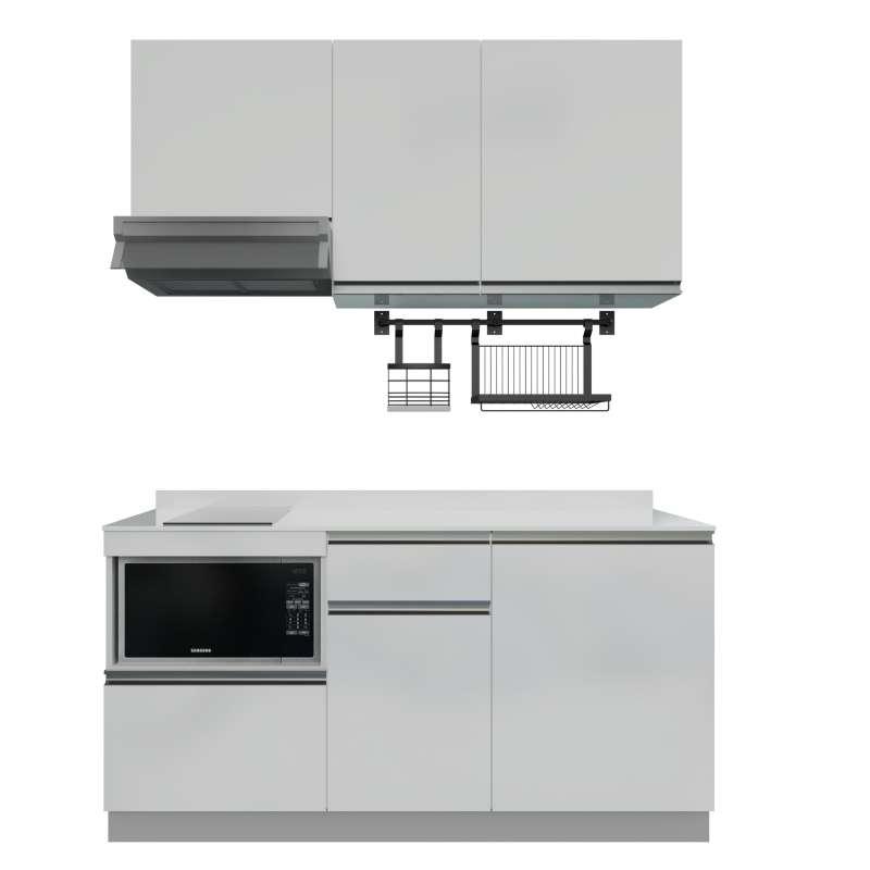 ชุดครัวสำเร็จรูป รุ่น BLANCE ยาว 1.66 เมตร ท็อปเรียบด้านขวาไม่เจาะซิงค์-1