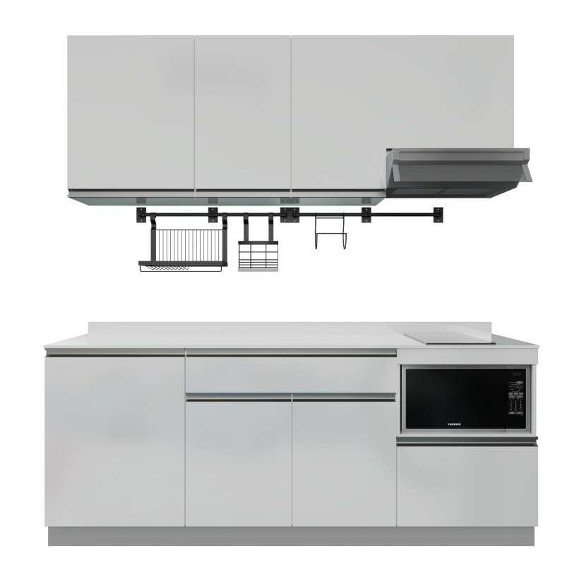 ชุดครัวสำเร็จรูป รุ่น BLANCE ยาว 2.11 เมตร ท็อปเรียบด้านซ้ายไม่เจาะซิงค์-1