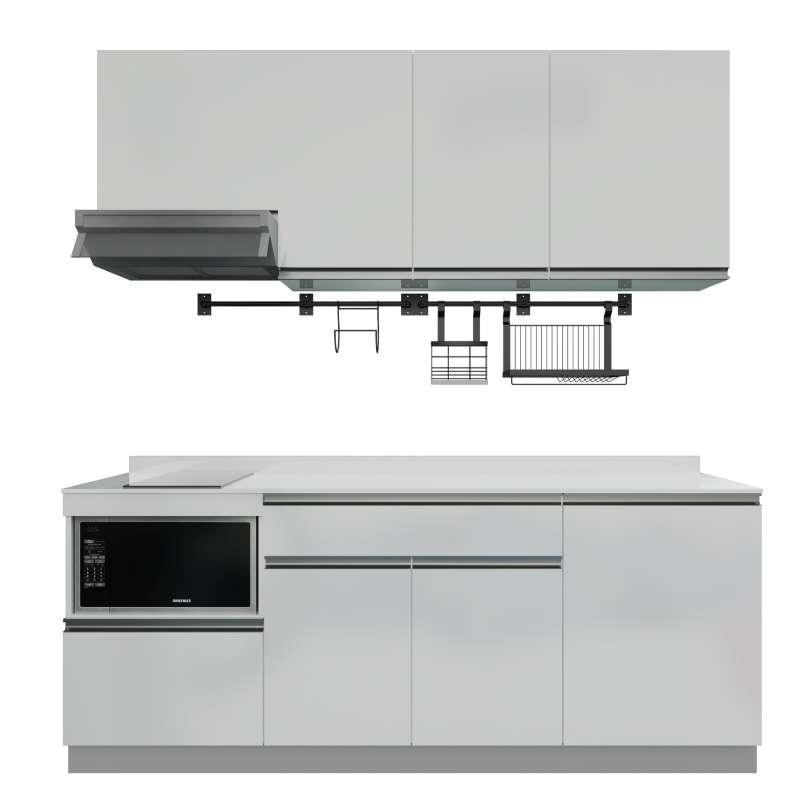 ชุดครัวสำเร็จรูป รุ่น BLANCE ยาว 2.11 เมตร ท็อปเรียบด้านขวาไม่เจาะซิงค์-1